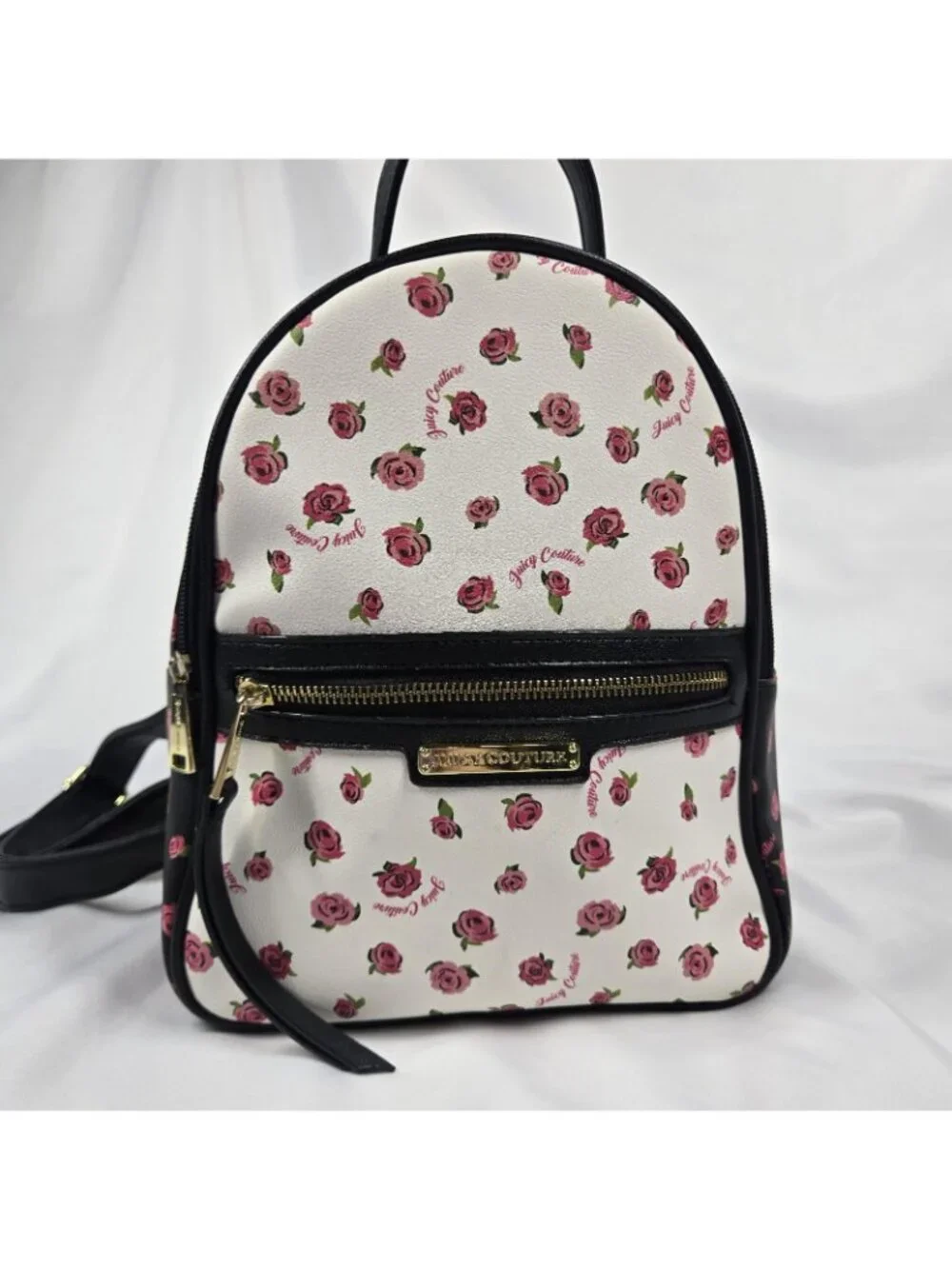Juicy Couture Black Disty Dusty Rose Promenade Small Backpack